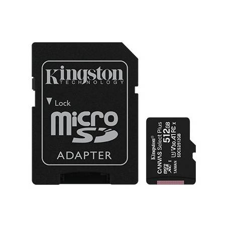 KINGSTON - Carte mémoire microSD Canvas Select Plus 512 Go +