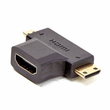 D2 DIFFUSION - Adaptateur Micro et Mini HDMI mâle/HDMI femelle Noir