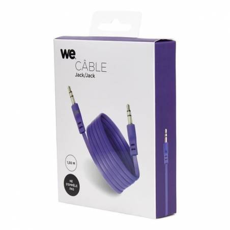 WE - Câble Jack 3.5 mâle / mâle Plat 1.5m - Violet