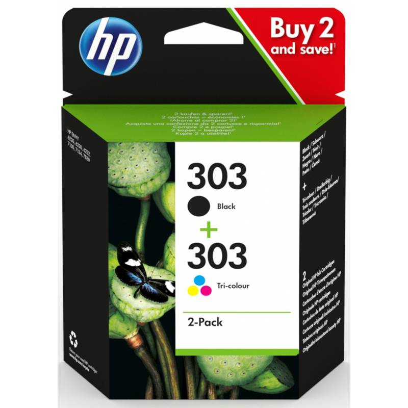 HP - Cartouche d'encre - 302 - Noir + 3 couleurs