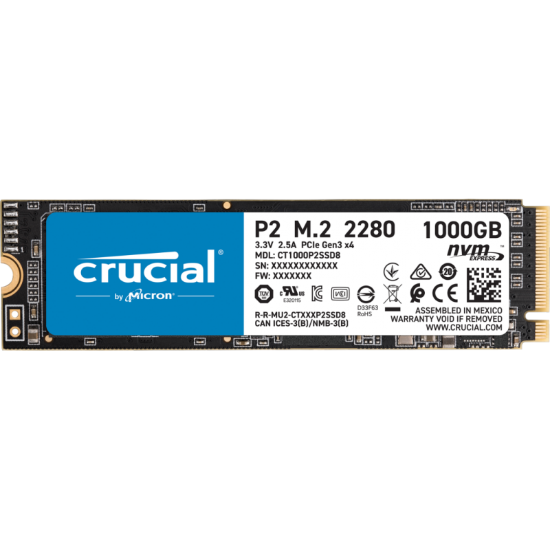CRUCIAL - Disque SSD P2 PCIe M.2 1 To